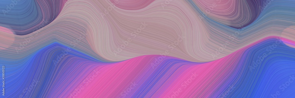 Poster decorative header with rosy brown, royal blue and slate gray colors. dynamic curved lines with fluid