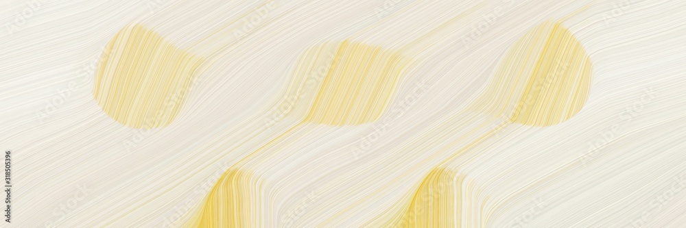 Poster artistic designed horizontal header with antique white, khaki and pastel orange colors. dynamic curved lines with fluid flowing waves and curves