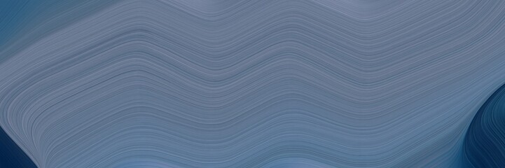 colorful designed horizontal banner with slate gray, very dark blue and light slate gray colors. dynamic curved lines with fluid flowing waves and curves
