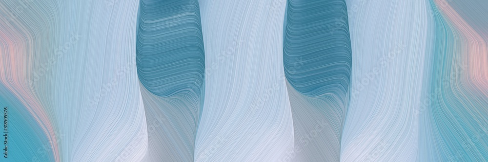 Poster surreal banner design with pastel blue, blue chill and cadet blue colors. dynamic curved lines with 