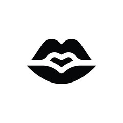 valentine day related love and romance kiss vector in solid design