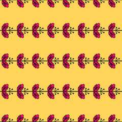 hand drawn seamless decorative floral pattern.