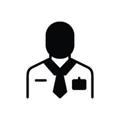 Black solid icon for employee 