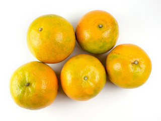 Orange fruit background , Citrus reticulata Blanco on white backgrond