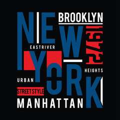 New York typography design tee shirt graphic colorful