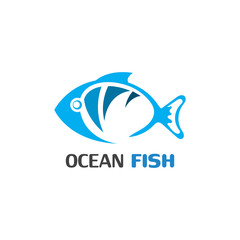 Ocean Fish logo template. Creative vector symbol of fishing club