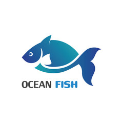 Ocean Fish logo template. Creative vector symbol of fishing club