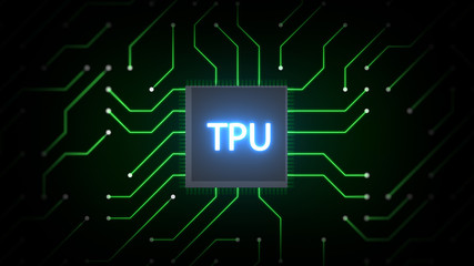 TPU (Tensor processing unit) Chip and Circuit Board, Semiconductor Technology Concept