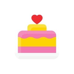 love and romance cake related to valentine day vector in flat design
