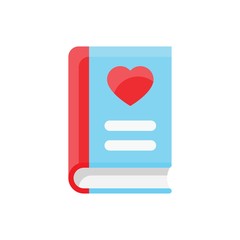 valentine related love and romance heart on book vector in flat design