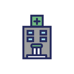 hospital building flat style icon
