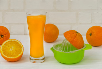Freshly squeezed orange juice in a glass