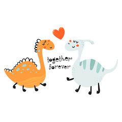 Cute poster with dinosaurs