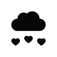 valentine related love and romance cloud with hearts vector in solid design