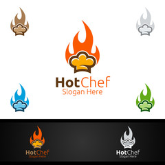 Hot Chef Food Logo for Restaurant or Cafe
