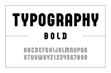 High font, condensed bold alphabet sans serif, black letters and numbers