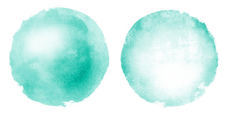 Two watercolor circles on white as background © suns07butterfly