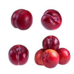 various angle of red peach