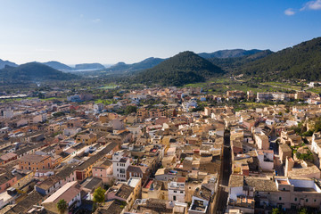 Aerial: The old town of Andratx