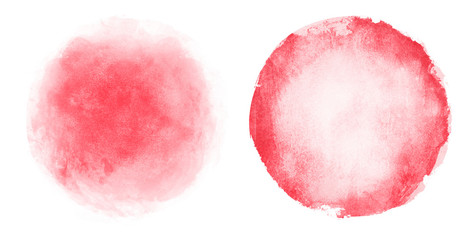 Two watercolor circles on white as background