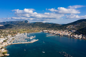 Fototapeta na wymiar Aerial: The port of Andratx