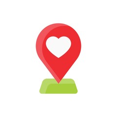 valentine related love and romance map location vector in flat design