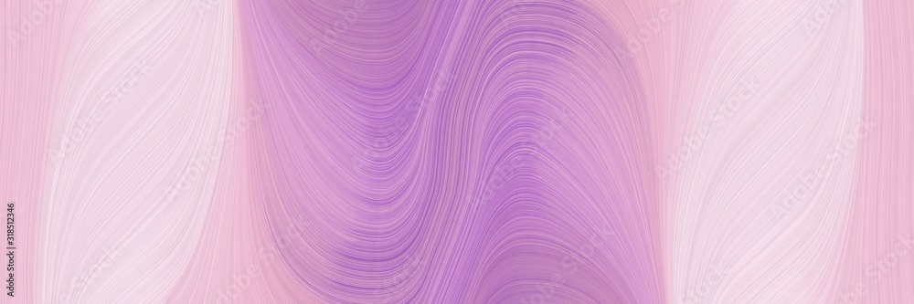 Poster artistic horizontal banner with thistle, pastel pink and medium orchid colors. dynamic curved lines 