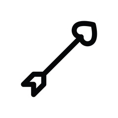 valentine day related romance heart arrow vector in lineal style