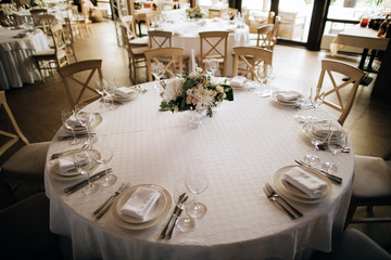 elegant table setting in restaurant