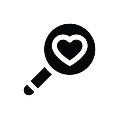 valentine related love and romance magnifier glass in heart vector with solid design