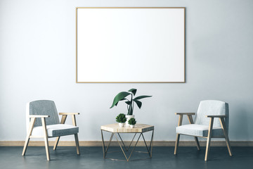 Living room interior with two chair