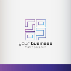 SP Monogram Logo rectangle purple