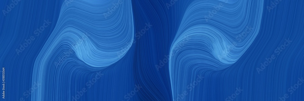 Aufkleber dynamic designed horizontal header with strong blue, corn flower blue and steel blue colors. dynamic curved lines with fluid flowing waves and curves