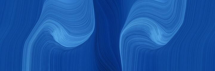 dynamic designed horizontal header with strong blue, corn flower blue and steel blue colors. dynamic curved lines with fluid flowing waves and curves