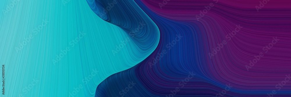 Aufkleber artistic designed horizontal banner with very dark violet, light sea green and midnight blue colors.