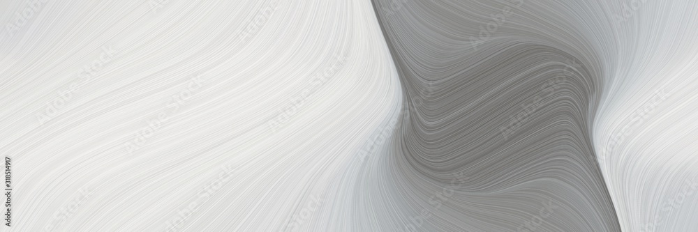 Poster artistic horizontal header with light gray, gray gray and dark gray colors. dynamic curved lines with fluid flowing waves and curves