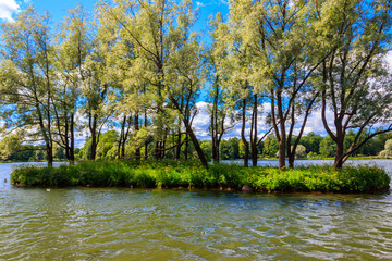 Big Pond in Catherine park at Tsarskoye Selo in Pushkin, Russia