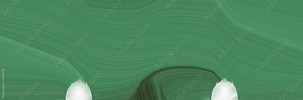 Poster artistic designed horizontal header with sea green, light gray and dark slate gray colors. dynamic curved lines with fluid flowing waves and curves