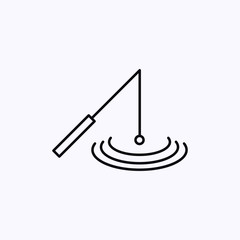 Fishing rod in water icon