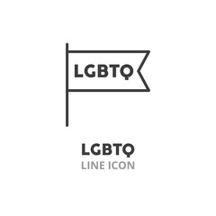 Obraz premium LGBTQ symbol line icon. Vector illustration symbol elements for web design..