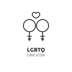  LGBTQ  symbol  line icon. Vector illustration symbol elements for web design..