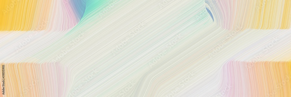 Poster moving horizontal banner with light gray, pastel orange and burly wood colors. dynamic curved lines 