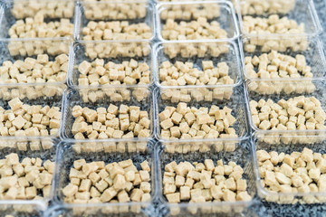 Industrial production of food. making delicious desserts on factory.