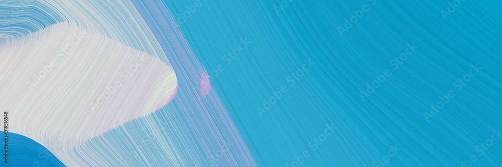 Poster dynamic banner design with light sea green, light gray and corn flower blue colors. dynamic curved l