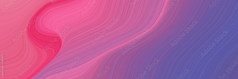 Poster dynamic banner design with pale violet red, slate blue and antique fuchsia colors. dynamic curved lines with fluid flowing waves and curves