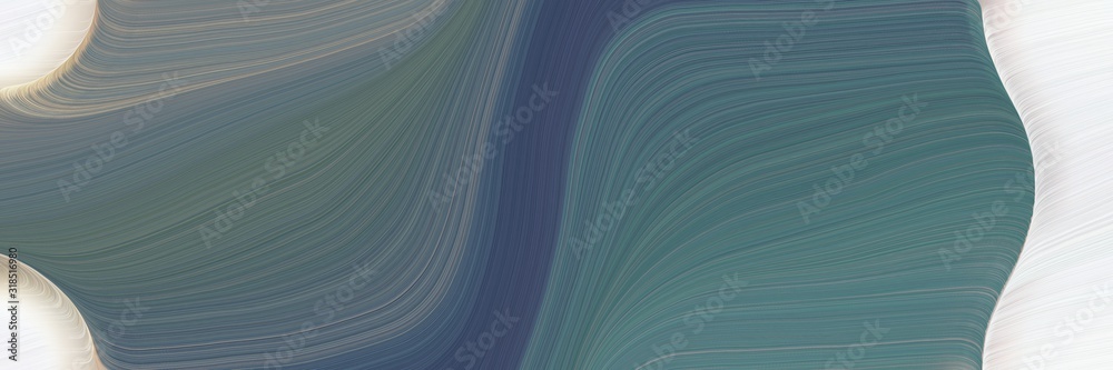 Poster modern horizontal header with dim gray, linen and gray gray colors. dynamic curved lines with fluid flowing waves and curves