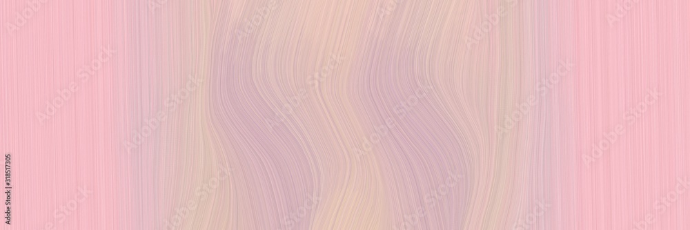 Poster surreal header design with baby pink, silver and tan colors. dynamic curved lines with fluid flowing