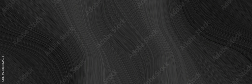 Poster colorful header design with very dark blue, dark slate gray and black colors. dynamic curved lines with fluid flowing waves and curves