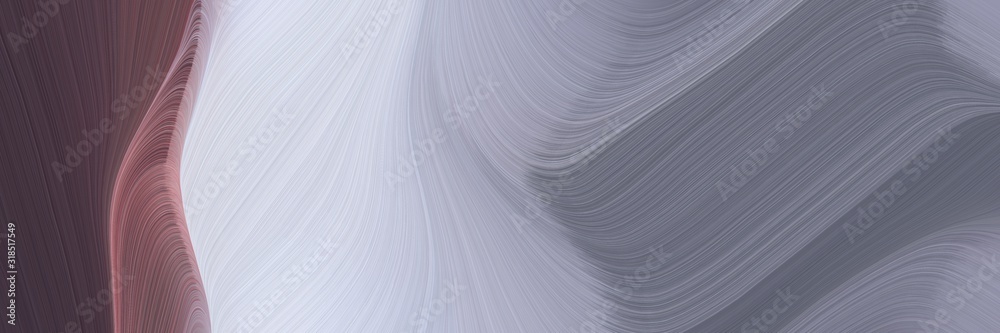 Poster flowing horizontal banner with old lavender, light gray and pastel blue colors. dynamic curved lines