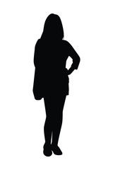 Standing woman silhouette vector